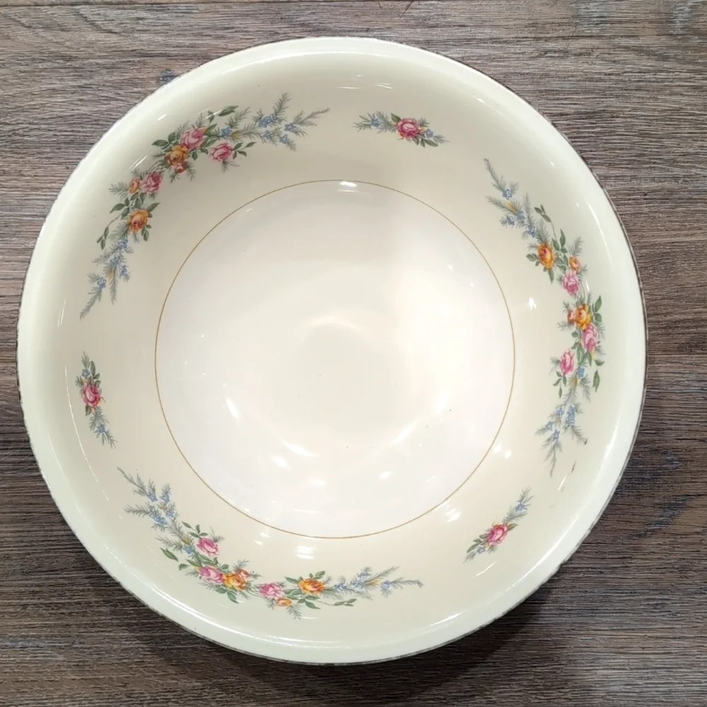 Two 40's Homer Laughlin Eggshell Nautilus Ferndale China Serving Bowls 8